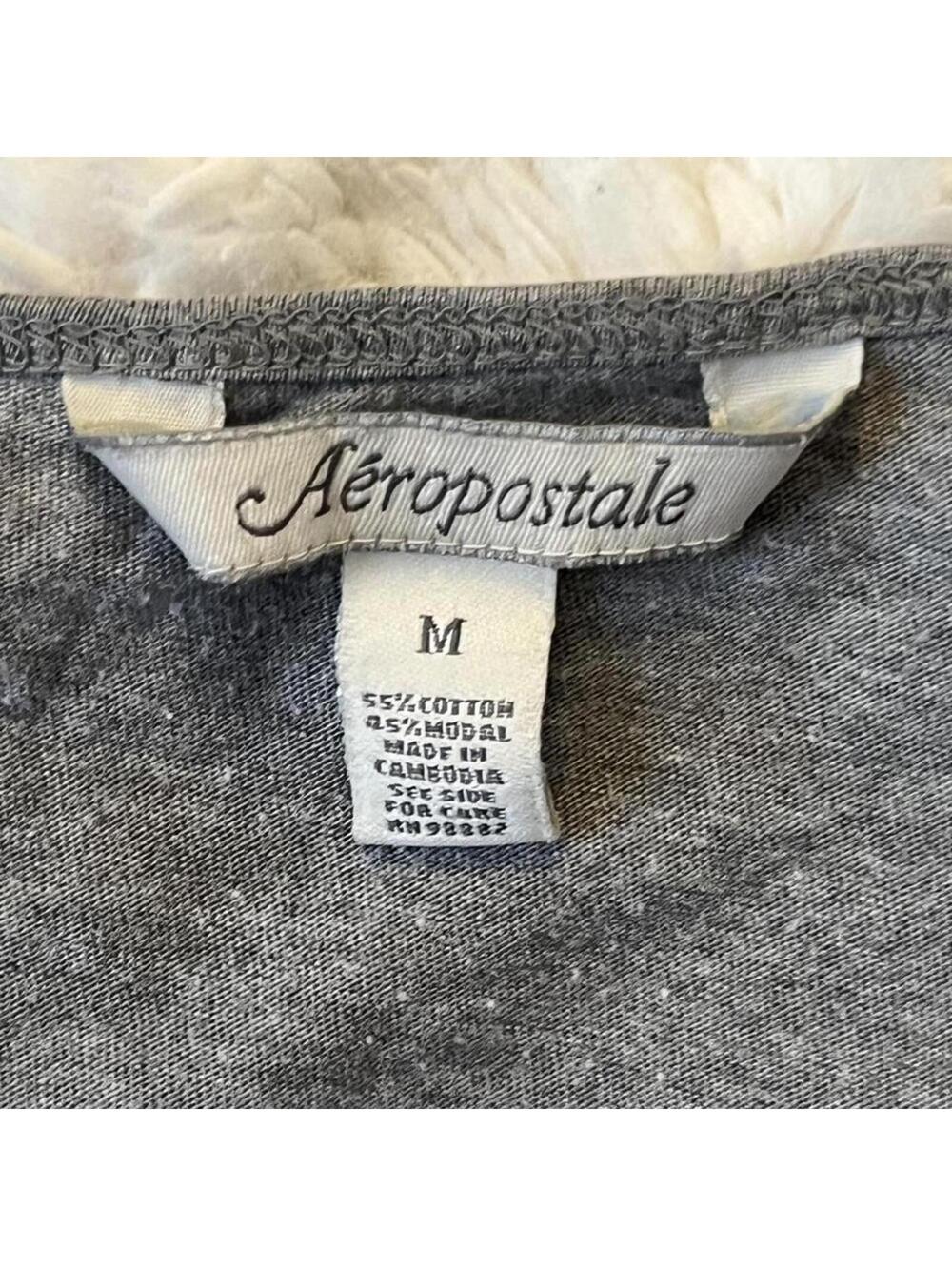 Y2K Aeropostale coquette lace trim soft girl babydoll top size medium 🩶 - Picture 6 of 6